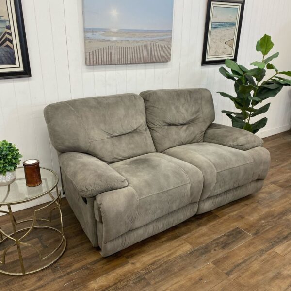 Gray Upholstery Manual Reclining Loveseat - Image 7