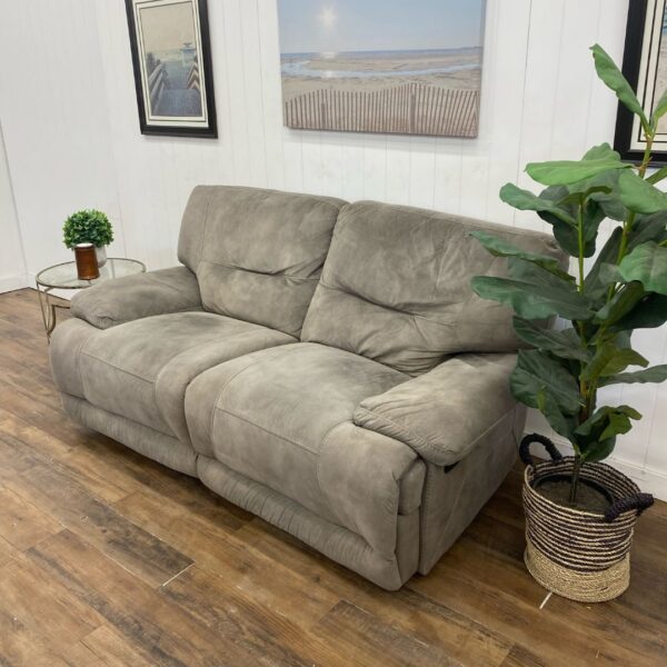 Gray Upholstery Manual Reclining Loveseat - Image 6