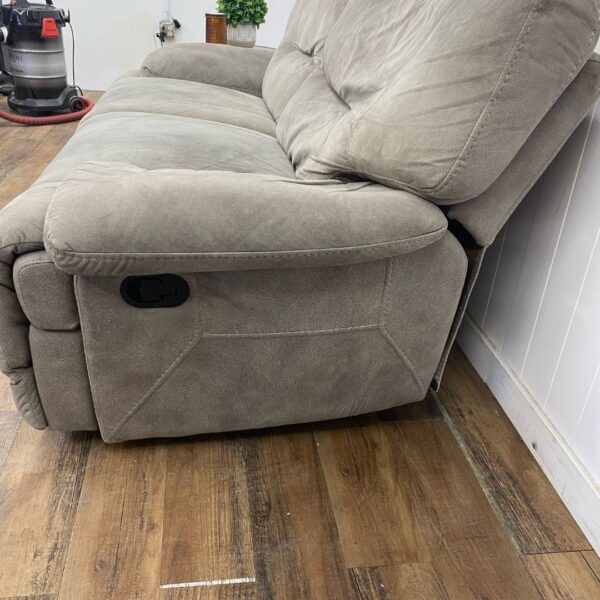 Gray Upholstery Manual Reclining Loveseat - Image 5