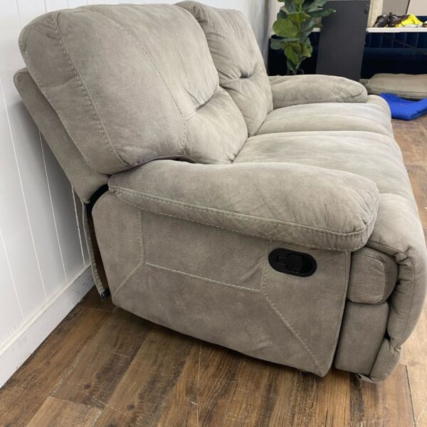 Gray Upholstery Manual Reclining Loveseat - Image 4