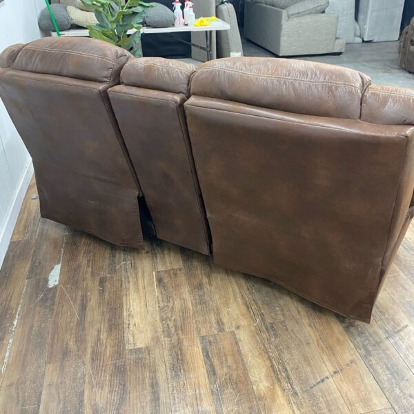 Brown Upholstery Manual Reclining Sofa - Image 4