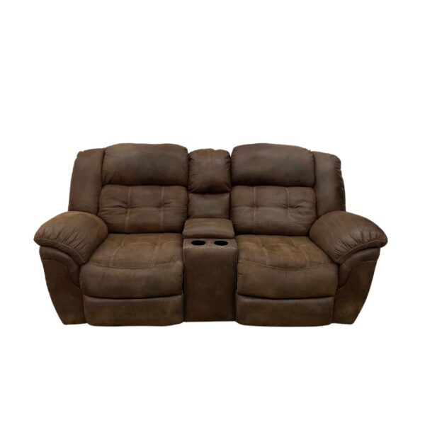Brown Upholstery Manual Reclining Sofa
