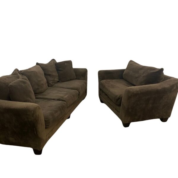 Brown Polyester Fusion Furniture Couch Set