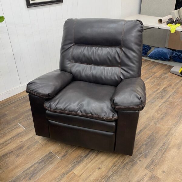 Brown Faux Leather Couch Set - Image 7
