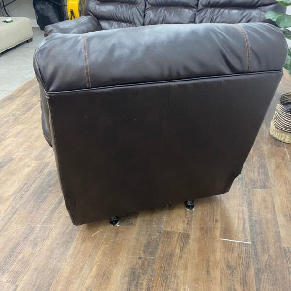 Brown Faux Leather Couch Set - Image 6