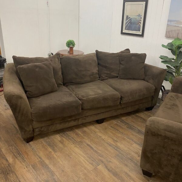 Brown Polyester Fusion Furniture Couch Set - Image 7