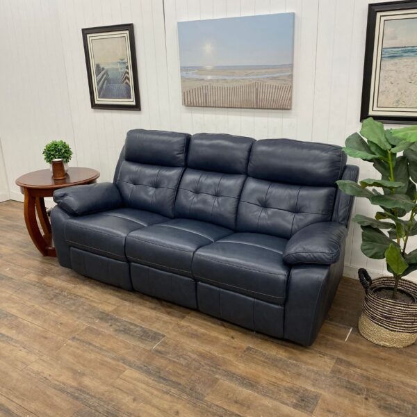 Navy Blue Electric Reclining 3-Seater - Image 2