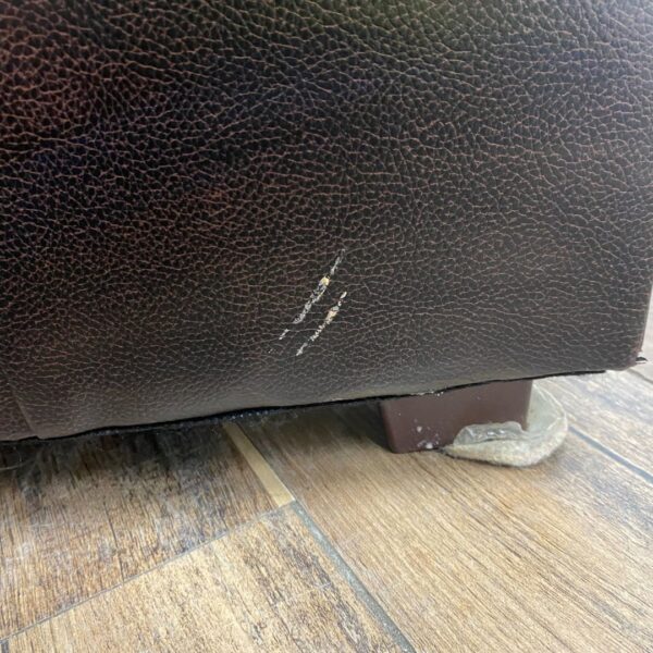 Brown Faux Leather Couch Set - Image 3