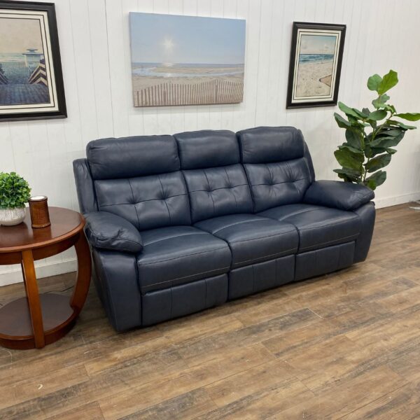 Navy Blue Electric Reclining 3-Seater - Image 3