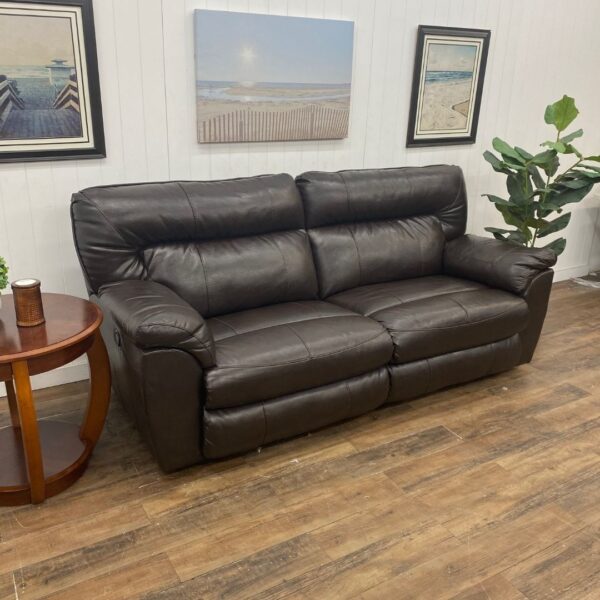 Brown Faux Leather Manual Recliner - Image 2