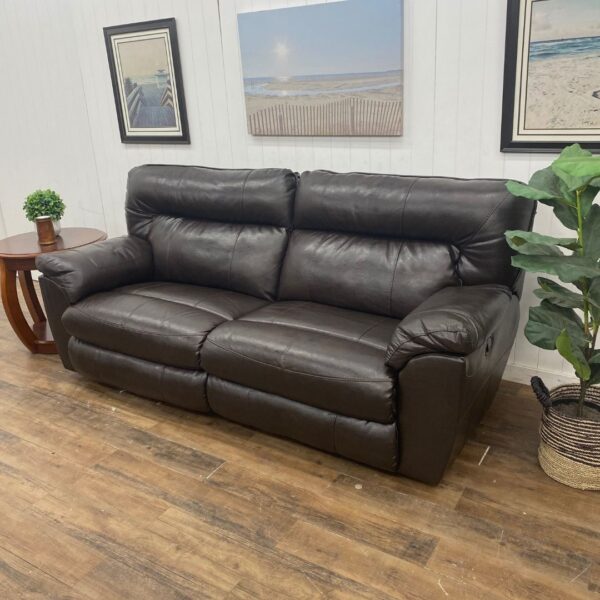 Brown Faux Leather Manual Recliner - Image 3