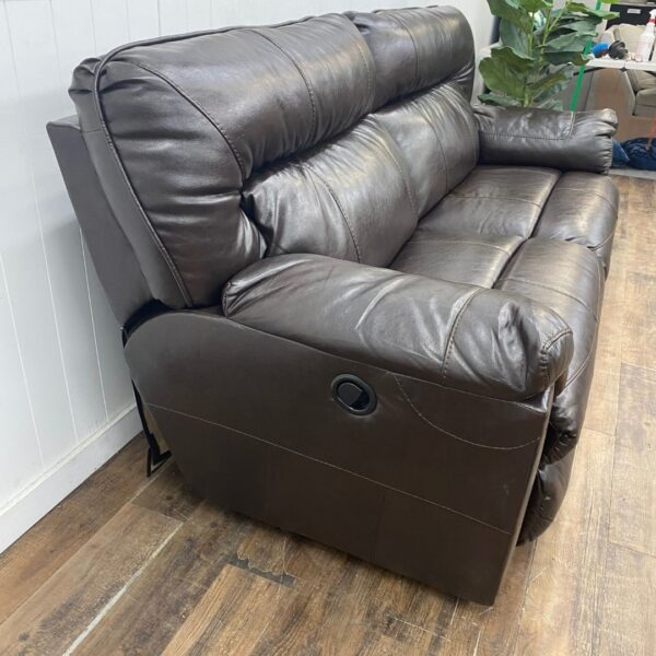 Brown Faux Leather Manual Recliner - Image 5