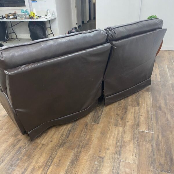 Brown Faux Leather Manual Recliner - Image 7