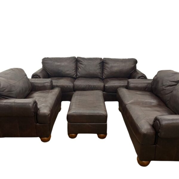 Brown Faux Leather Ashley Furniture Couch Set