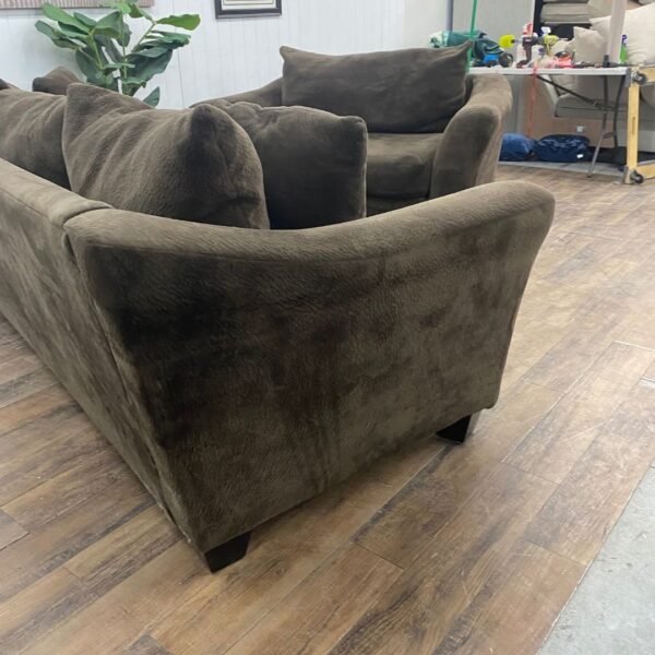 Brown Polyester Fusion Furniture Couch Set - Image 5