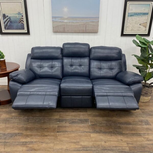 Navy Blue Electric Reclining 3-Seater - Image 4