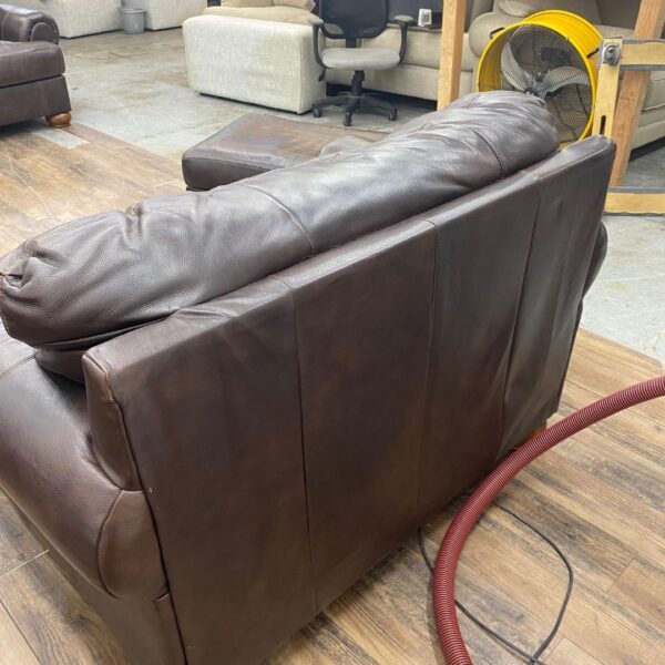 Brown Faux Leather Ashley Furniture Couch Set - Image 3