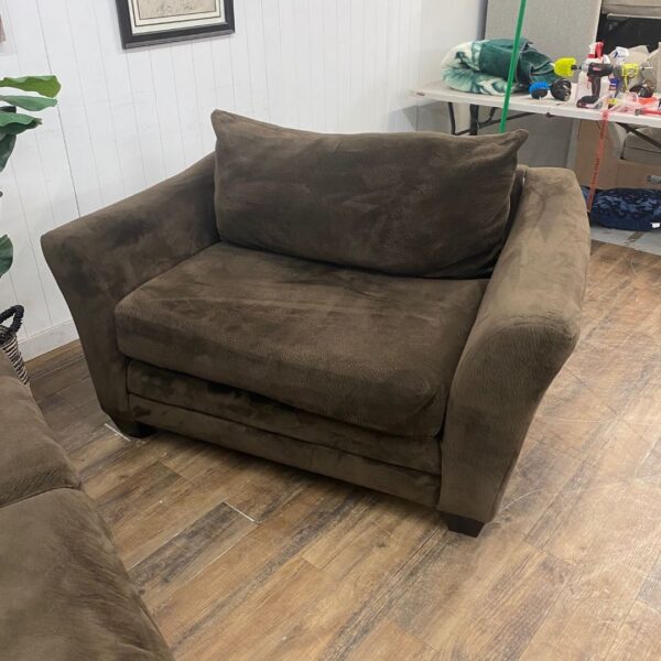 Brown Polyester Fusion Furniture Couch Set - Image 4