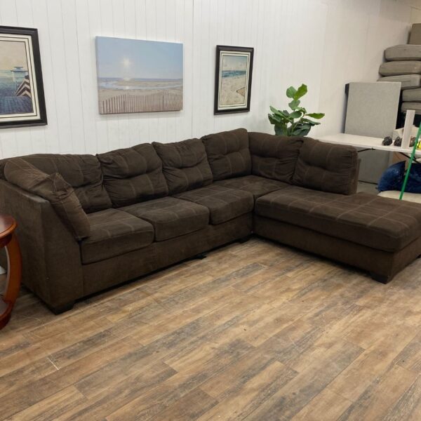 Brown Upholstery Ashley Furniture 2-Piece Sectional - Image 2