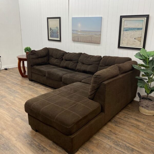 Brown Upholstery Ashley Furniture 2-Piece Sectional - Image 5