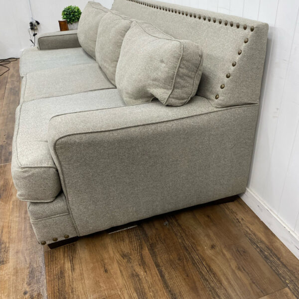 Fusion Furniture Nailhead Gray Sofa - Image 3