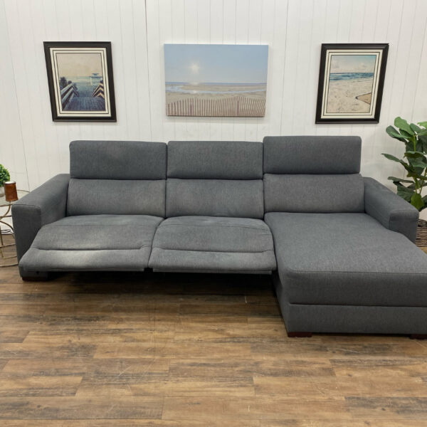 Jason Furniture Grey Electric Reclining Sectional - Image 2