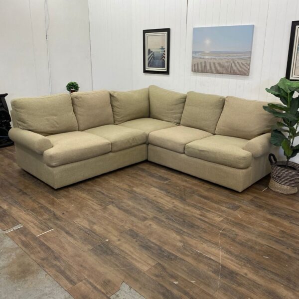 Basset 2-Piece Beige Sectional - Image 2