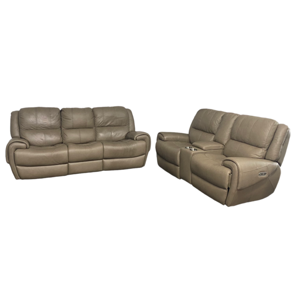 Basset Power Reclining Couch + Loveseat