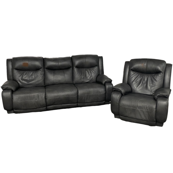 Gray Power Reclining Couch + Chair