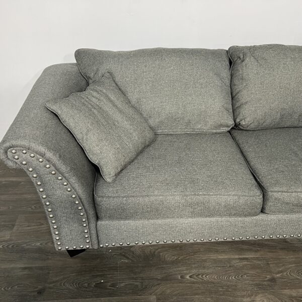 Gray Nailhead 2 Piece Sectional - Image 5