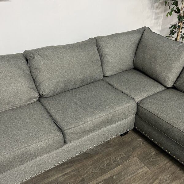 Gray Nailhead 2 Piece Sectional - Image 6