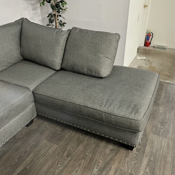 Gray Nailhead 2 Piece Sectional - Image 7