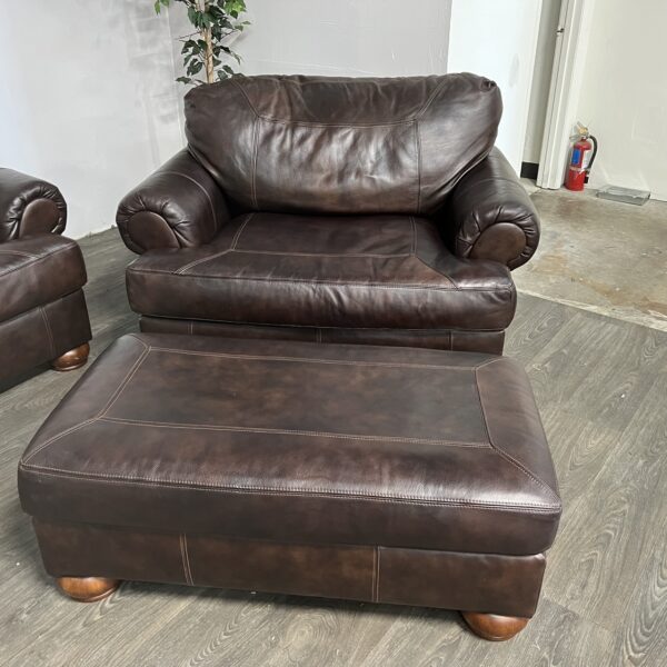 Ashley Furniture Fuax Leather Couch Set - Image 2