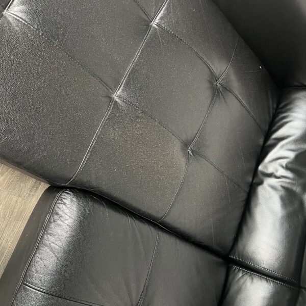 Black Faux Leather 2 Piece Sectional - Image 3
