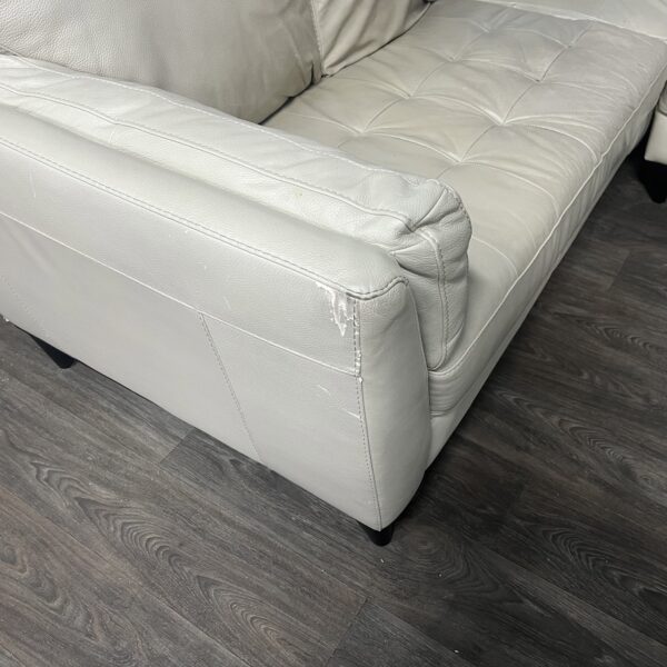 Cream Faux Leather 3 Piece Sectional - Image 2