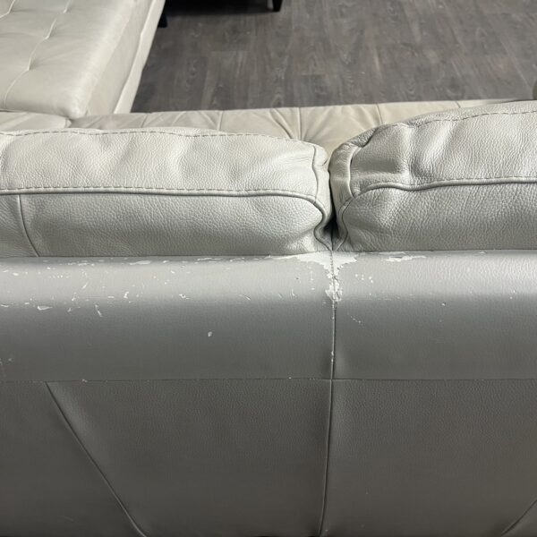 Cream Faux Leather 3 Piece Sectional - Image 3