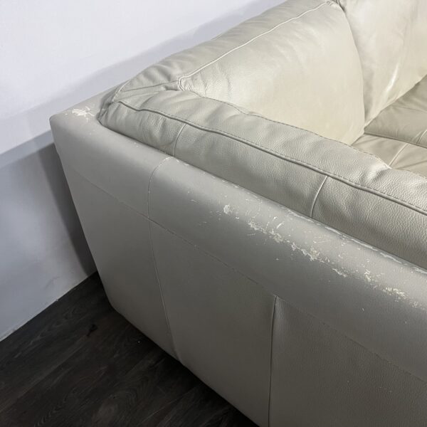 Cream Faux Leather 3 Piece Sectional - Image 5