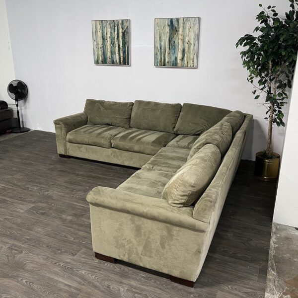 Max Home Olive Green 3 Piece Sectional - Image 2