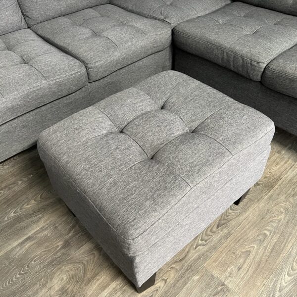 Gray 2 Piece Sectional + Ottoman - Image 4