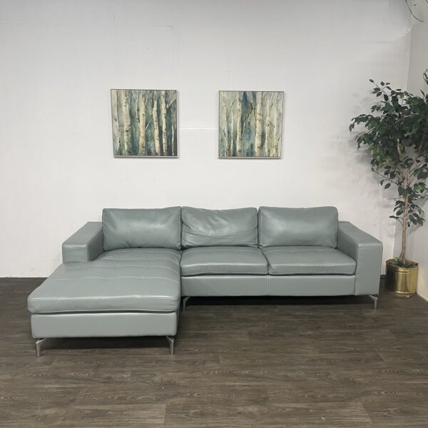 Gray Faux Leather Sectional