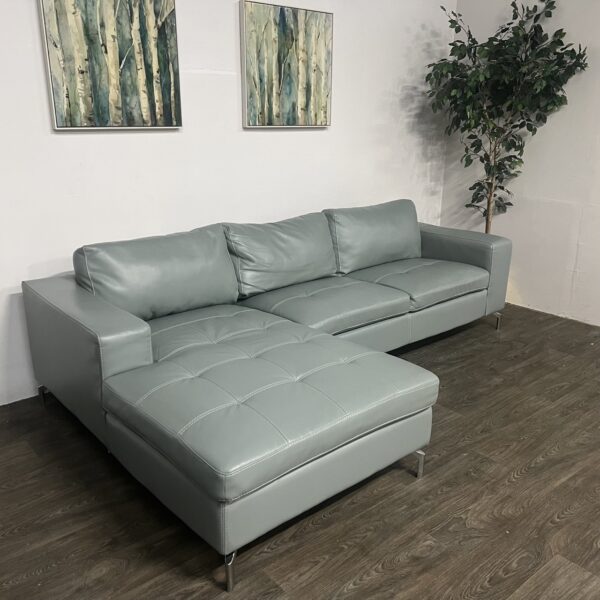 Gray Faux Leather Sectional - Image 2