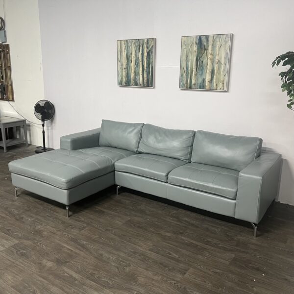 Gray Faux Leather Sectional - Image 3