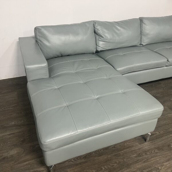 Gray Faux Leather Sectional - Image 4