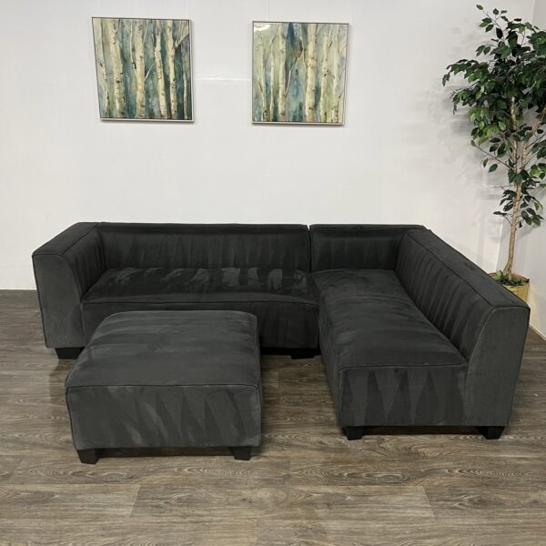 Gray L-Shaped Sectional + Ottoman