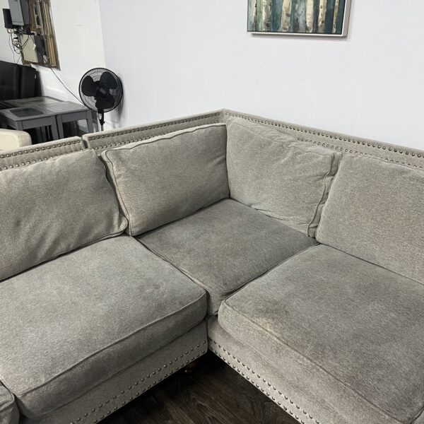 Gray Nailhead 2-Piece Sectional - Image 3