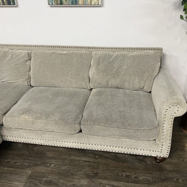 Gray Nailhead 2-Piece Sectional - Image 4