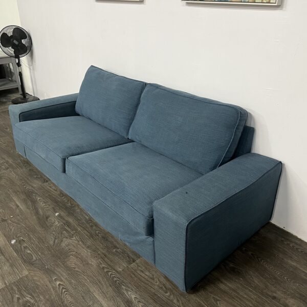 IKEA Blue Deep Seated Sofa - Image 3