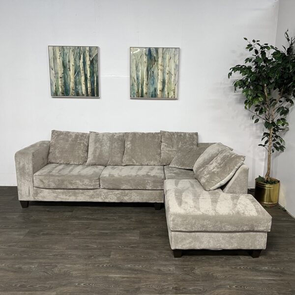 Suede Gray 2-Piece Sectional