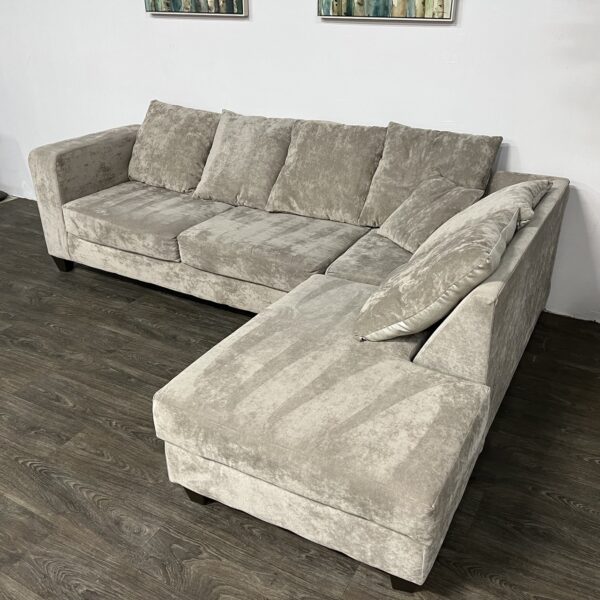 Suede Gray 2-Piece Sectional - Image 2