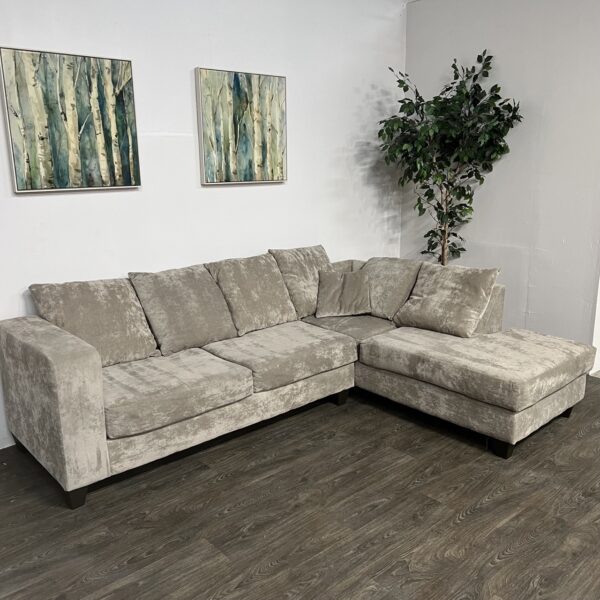 Suede Gray 2-Piece Sectional - Image 3